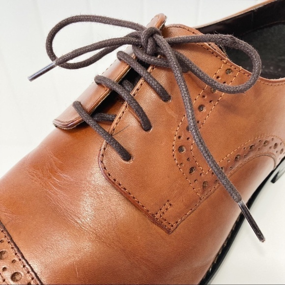 Stacy Adams Prescott Tan Cap Toe Oxford Lace Up Dress Shoe Size 8M - Picture 7 of 16